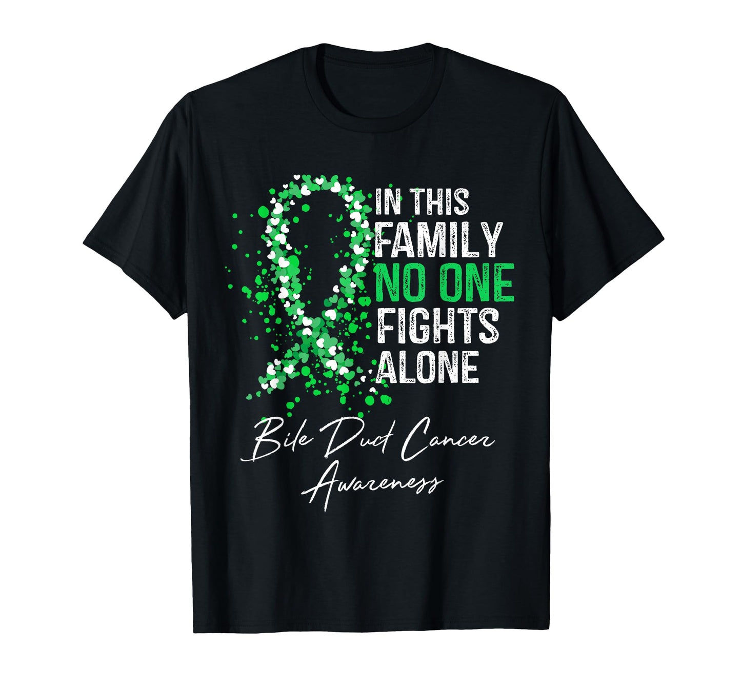 In This Family No One Fights Alone Shirt Bile Duct Cancer T-Shirt