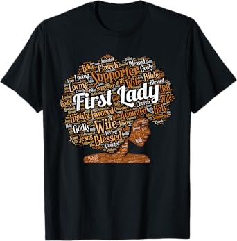 First Lady | Pastor's Wife Black Woman Afro T-Shirt