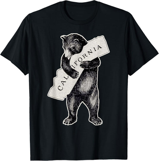 Bear Hug I Love California Shirt Art-Retro Vintage Cali Bear T-Shirt