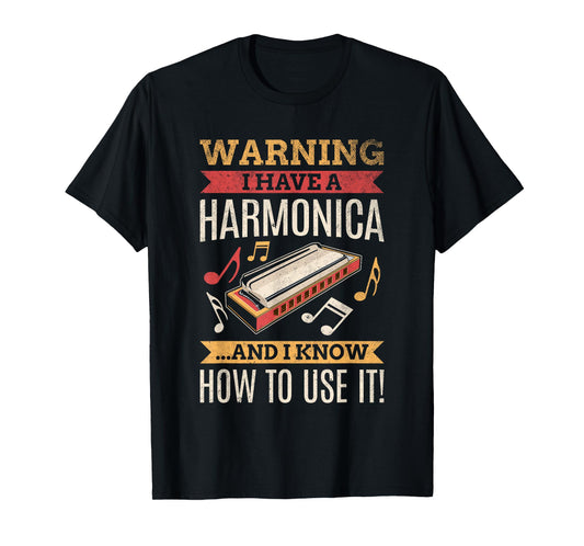 Harmonica Vintage Retro Harmonica Player Gift T-Shirt