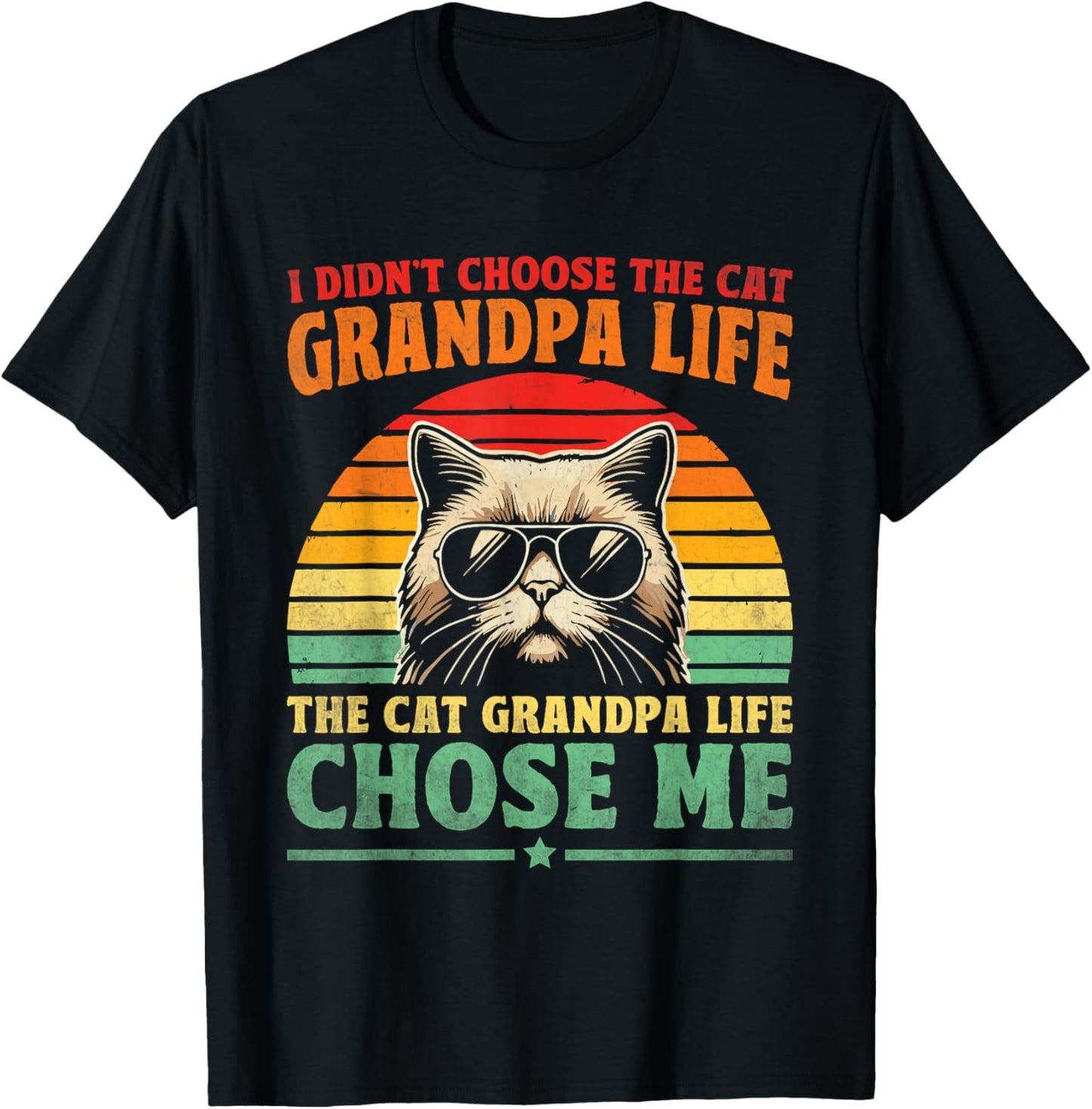 Cat Grandpa Life Cat Lover Grandpa Cat Grandfather T-Shirt