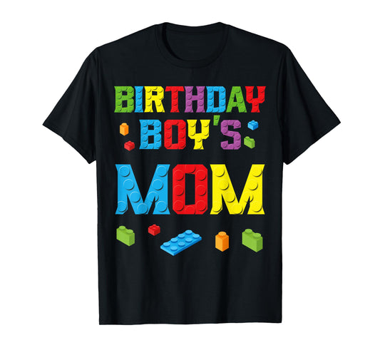 Master Builder Birthday Boy's Mom Building Bricks Blocks T-Shirt