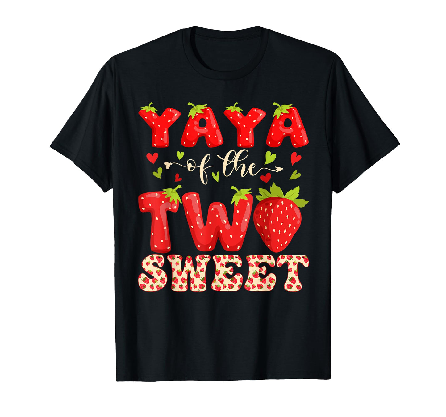 YAYA Of The Two Sweet Second Birthday Girl Strawberry T-Shirt