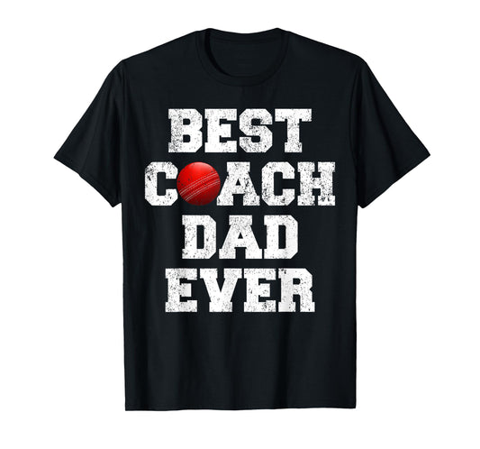 Mens Distressed Vintage Best Cricket Coach Dad Father's Day T-Shirt