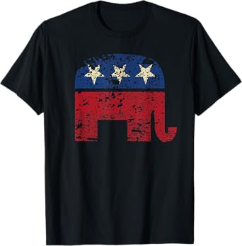 Trump Vintage Retro trump flags USA Flag Republican Elephant T-Shirt for Women Kids Men