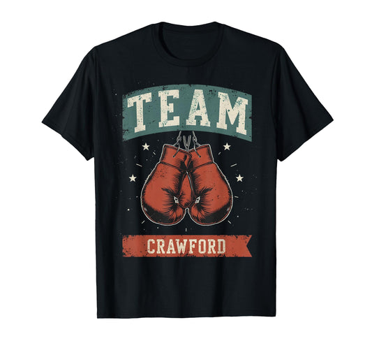 Crawford Last Name Retro Family Name Crawford Boxing for Men T-Shirt