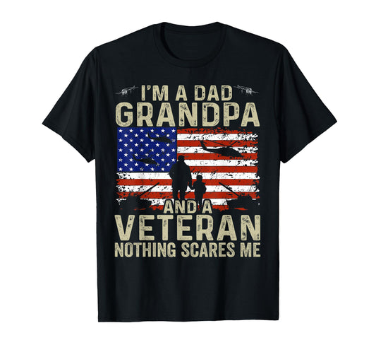 I’m A Dad Grandpa And A Veteran Shirt Fathers Day Veteran T-Shirt