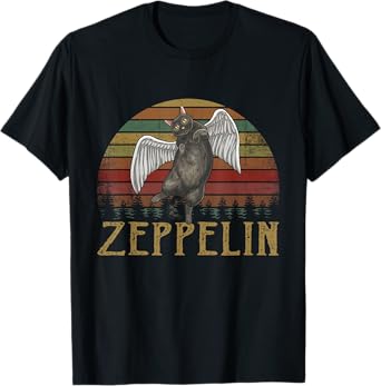 Vintage Zeppelin Name Distressed Music | Cat's Lover Animals T-Shirt
