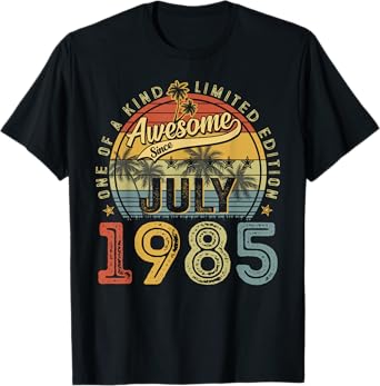 Funny 40 Years Old July 1985 Vintage 40th Birthday Gifts Men T-Shirt
