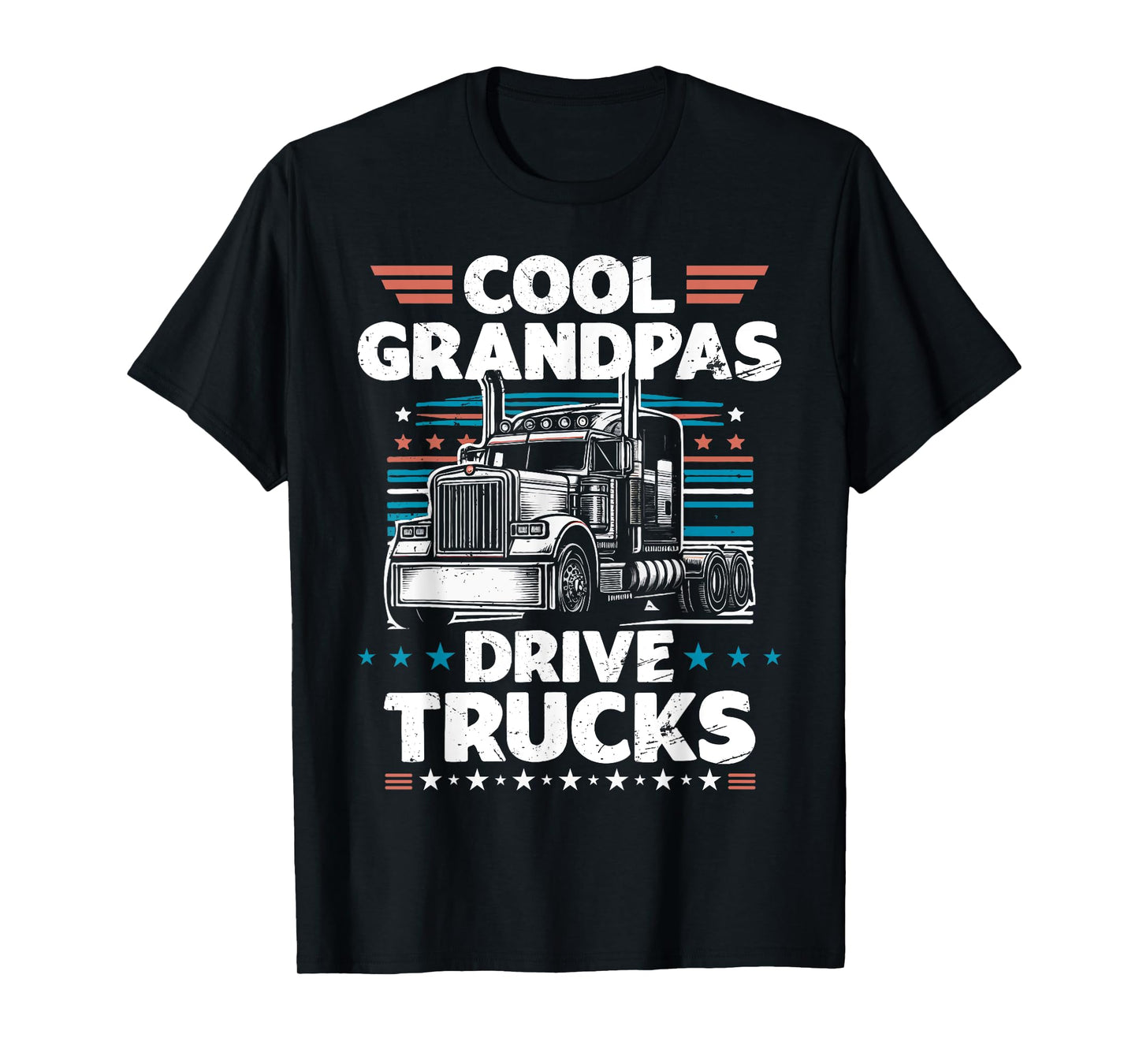 Cool Grandpas Drive Trucks Fun Trucker Grandpa Truck Driver T-Shirt