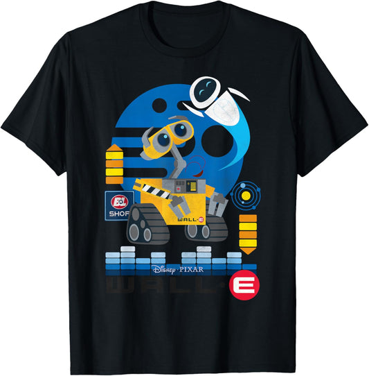 Disney Pixar Wall-E and EVE Distressed Friendship Portrait T-Shirt