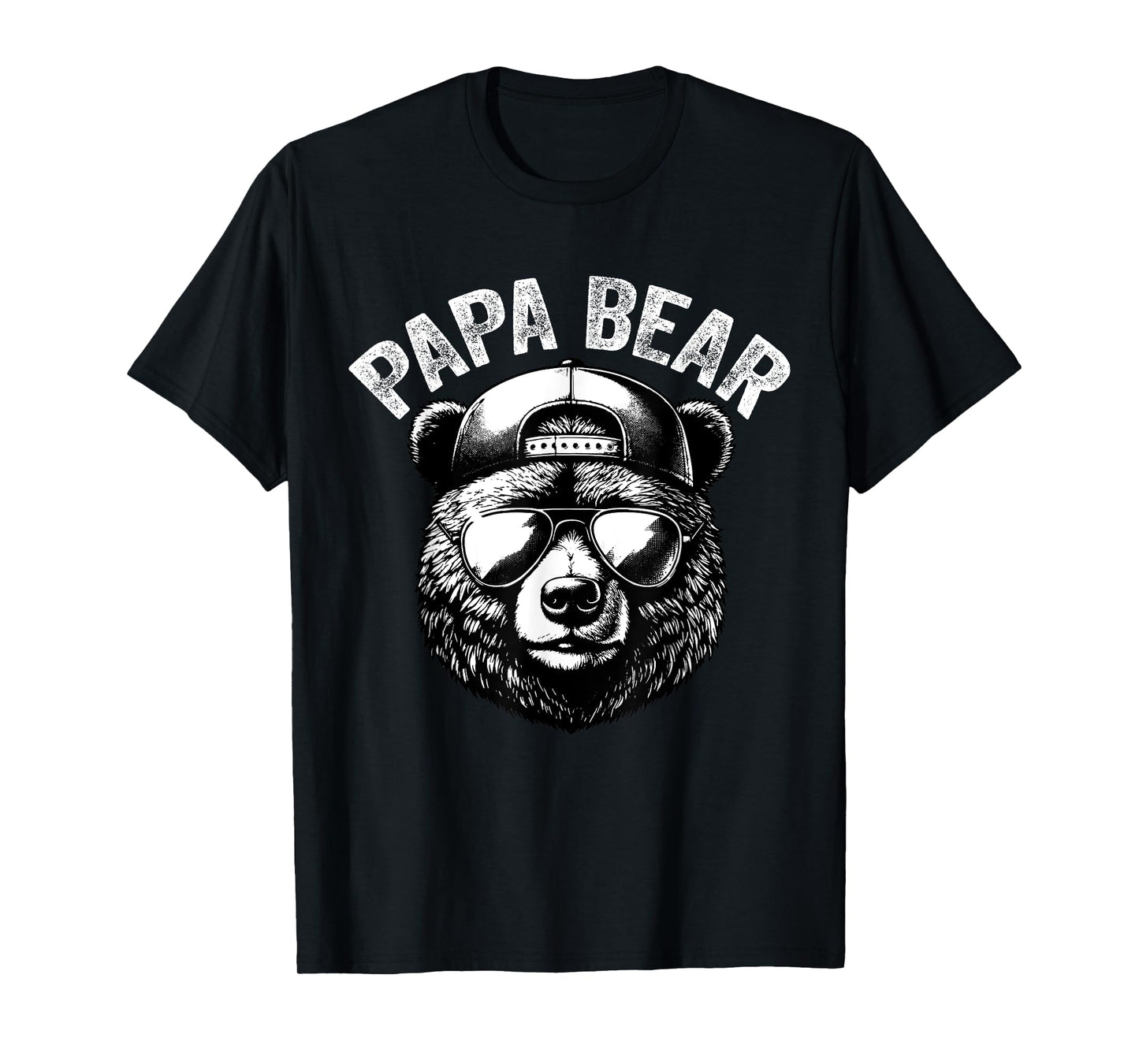Papa Bear Face Grizzly Fathers Day Bear Lover Mens T-Shirt