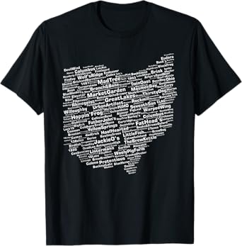 Cracked Toad Design Co. Ohio Breweries T-Shirt - Men's Black Classic Fit Short Sleeve Crew Neck T-Shirt - Small