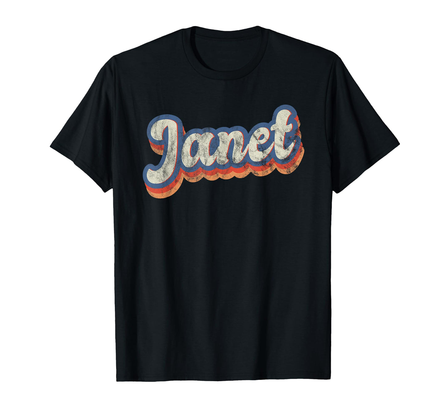 Janet Personalized Name Shirt Custom Lettering 70's T-Shirt