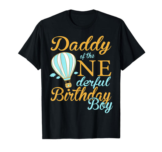 Hot Air Balloon Themed Birthday 1st Birthday Boys Daddy T-Shirt