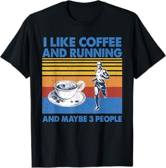 I like coffee and running and maybe 3 people Vintage Running T-Shirt