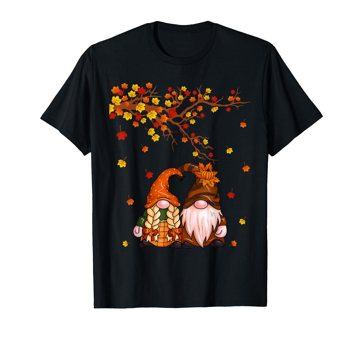 Happy Fall Y'all Gnome Pumpkin Autumn Leaves Thanksgiving T-Shirt