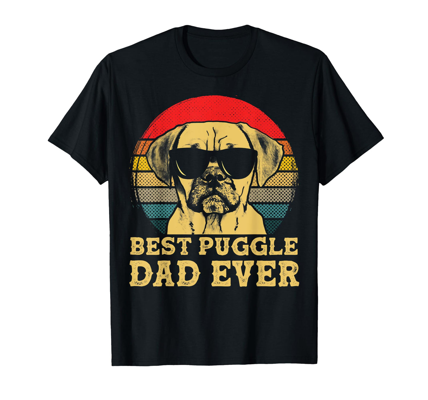 Best Puggle Dad Ever Dog Lovers Retro Vintage T-Shirt for Men Women Kids