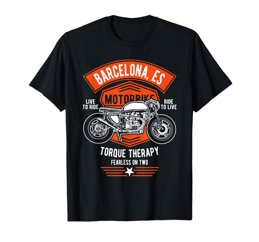 Barcelona ES España Spain Retro Motorcycle Design T-Shirt