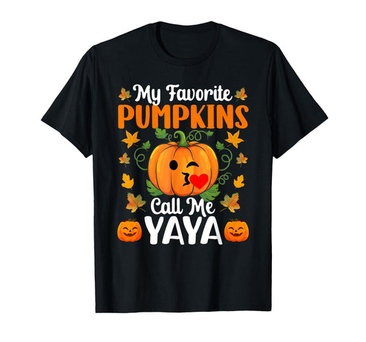 My Favorite Pumpkins Call Me Yaya Shirt Funny Halloween T-Shirt