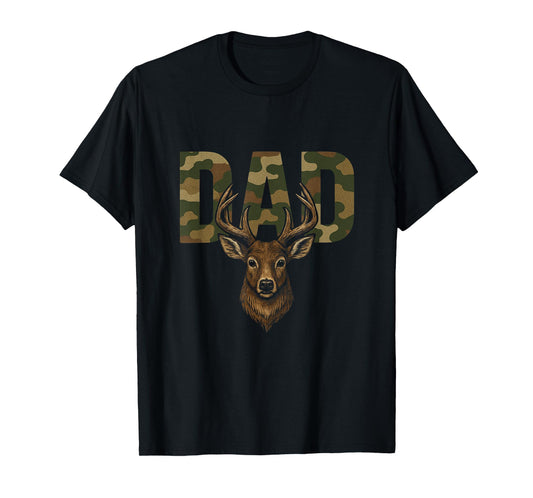 Old School Camo Dad Hunting, Camouflage Deer Father's Day T-Shirt