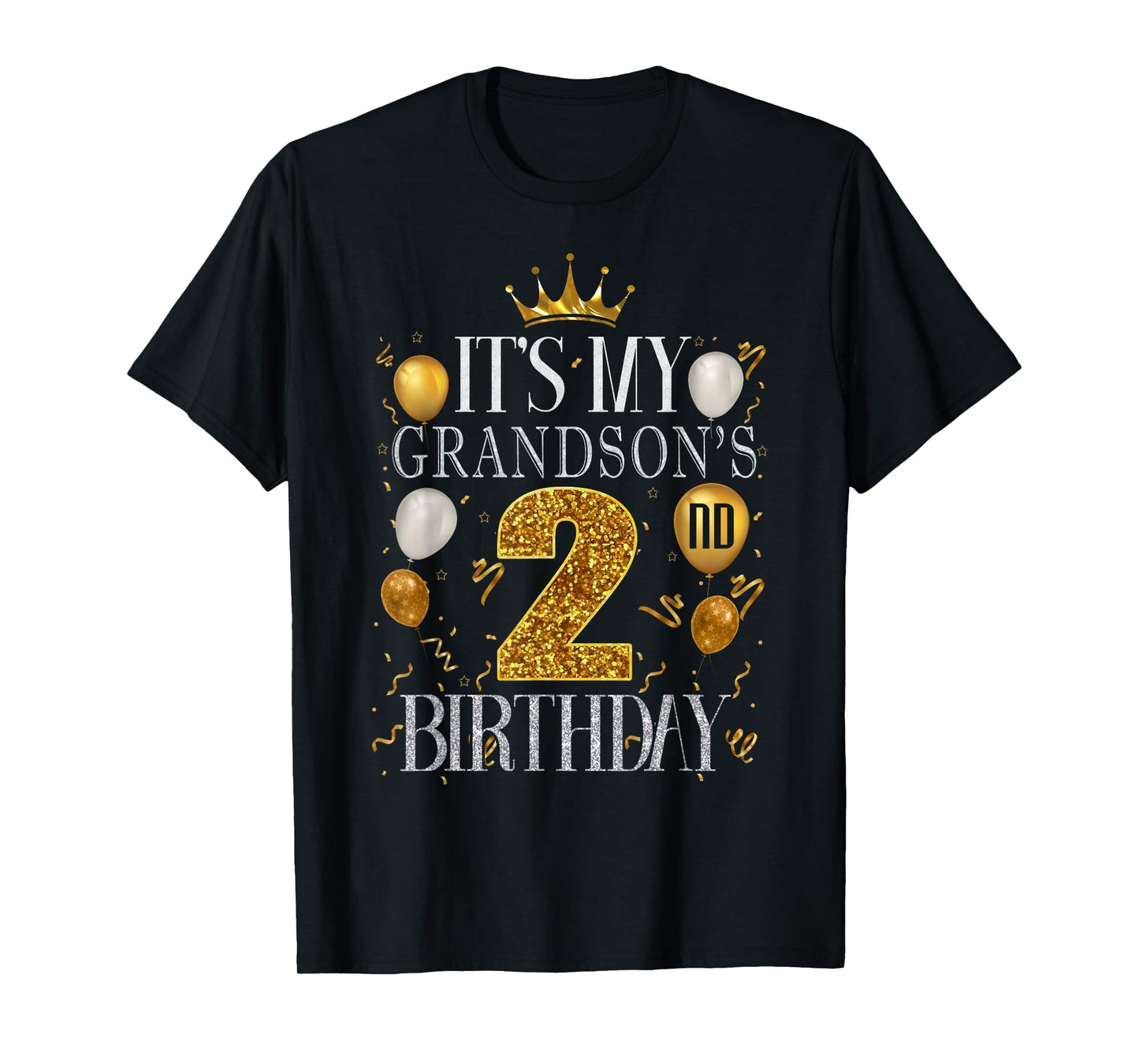 It's My Grandson's 2nd Birthday Happy Birthday 2 Years Old T-Shirt