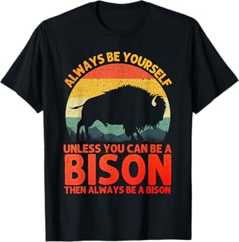 Cool Bison Design For Men Women Buffalo Animal Lovers Bison T-Shirt