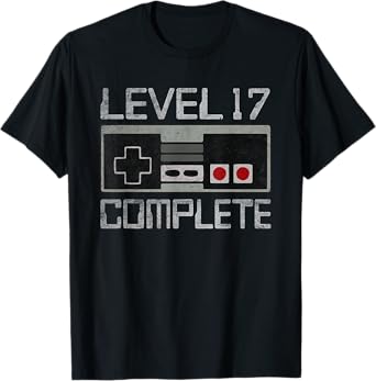 Level 17 Complete 17 Year 17th Wedding Anniversary For Him T-Shirt