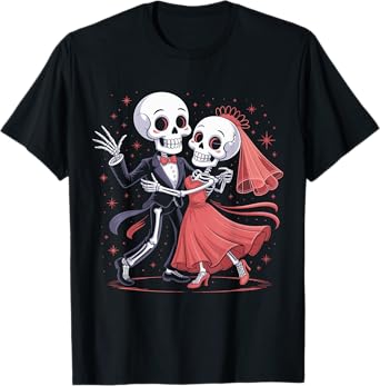 Dancing Couple Skeleton Dancer Halloween Dance Lover T-Shirt
