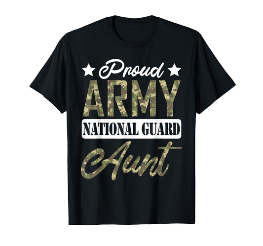 Proud Army National Guard Aunt Military Family Veteran T-Shirt