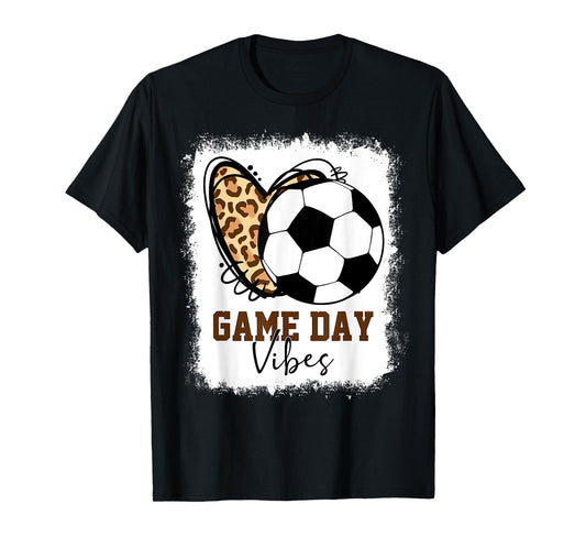 Bleached Soccer Game Day Vibes Soccer Mom Game Day Season T-Shirt