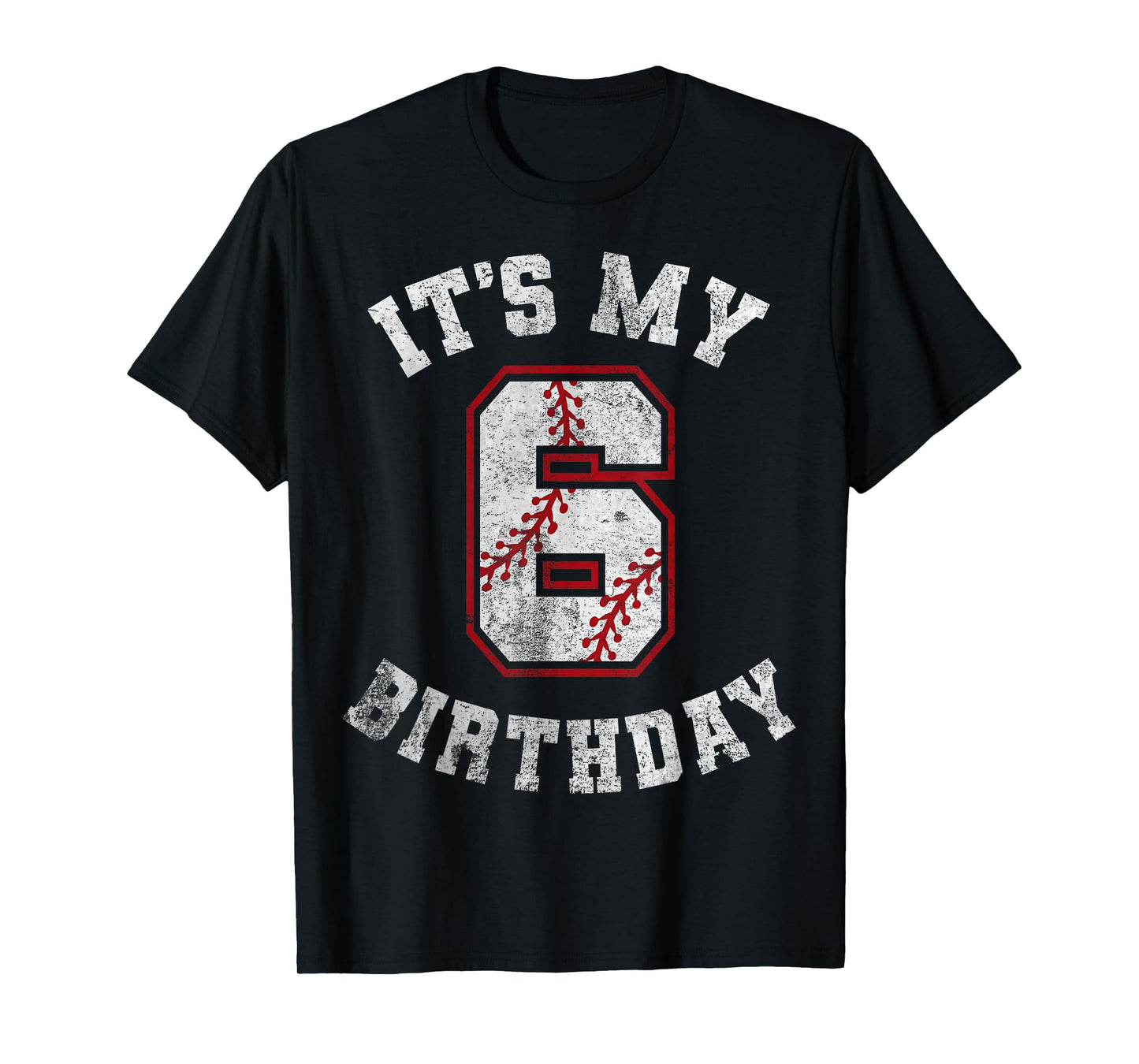 It's My 6th Birthday Baseball 6 Year Old Birthday Boys Kids T-Shirt