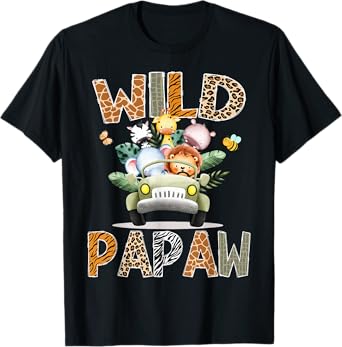 Wild Papaw 1St Birthday Safari Jungle Animal Truck T-Shirt