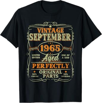 60 Years Old Vintage September 1965 Gifts 60th Birthday Men T-Shirt