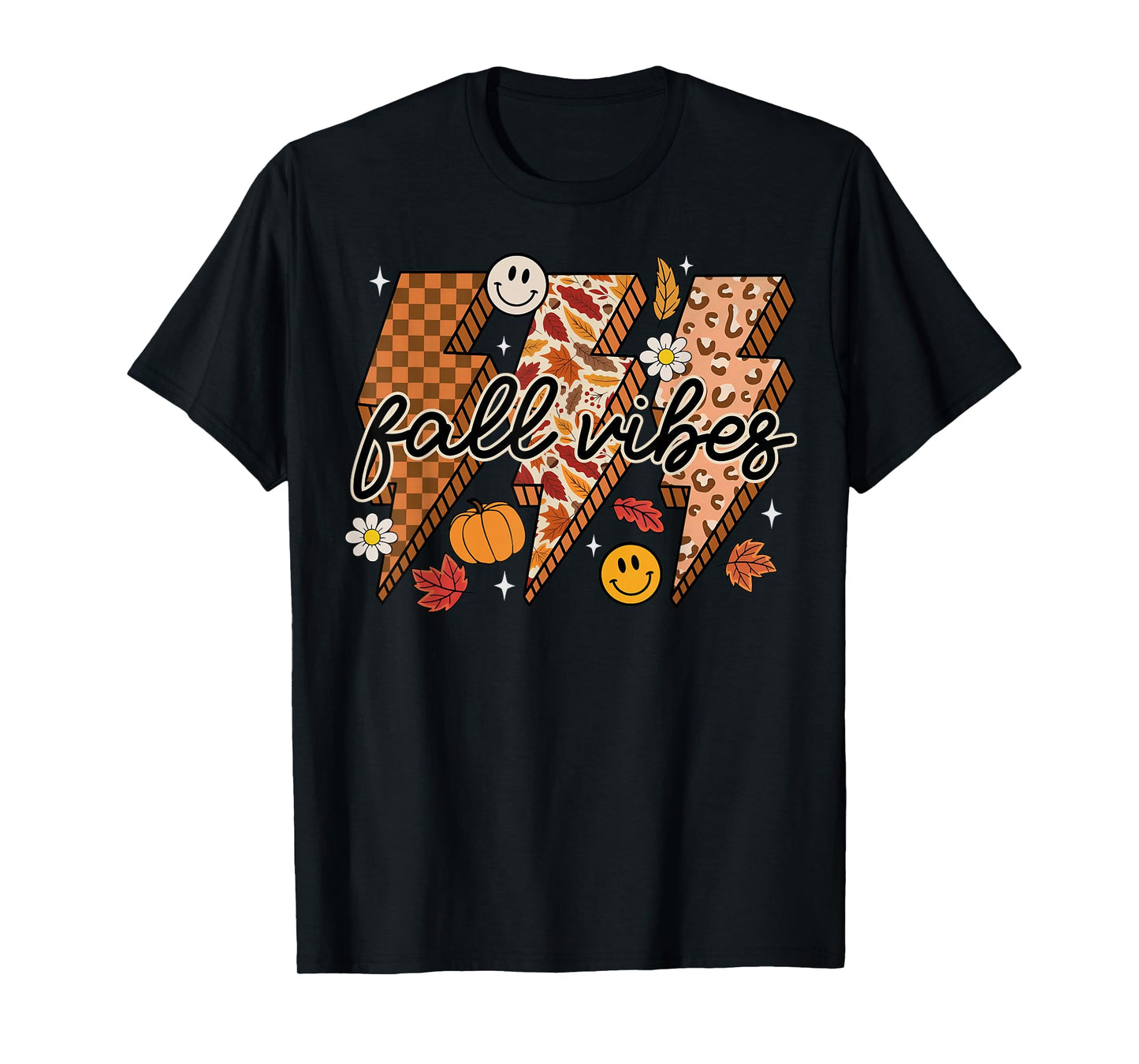Retro Fall Vibes Autumn Thankful Pumpkin Season Women Kids T-Shirt