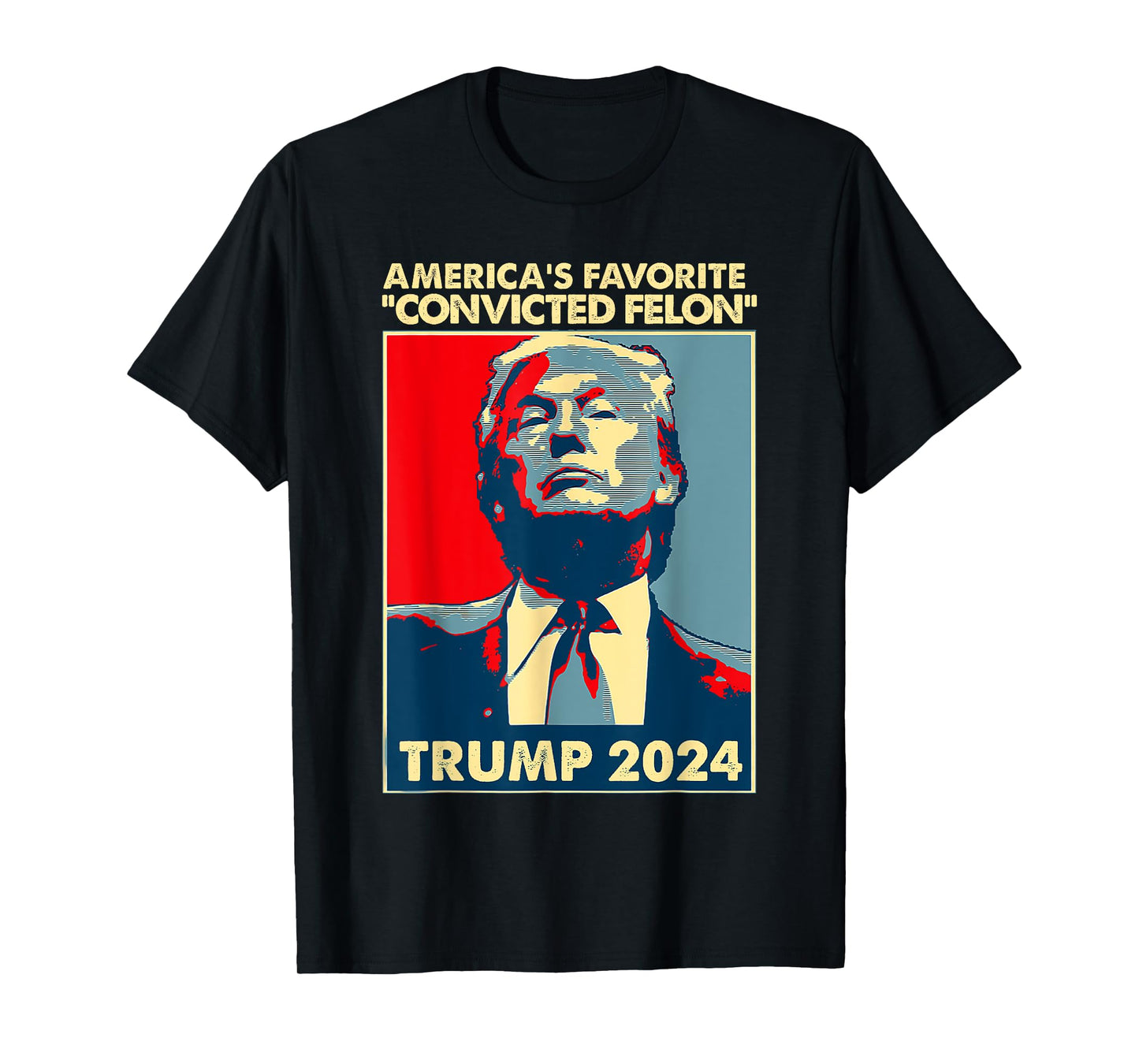 Trump 2024 America's Favorite Convicted Felon American Flag T-Shirt