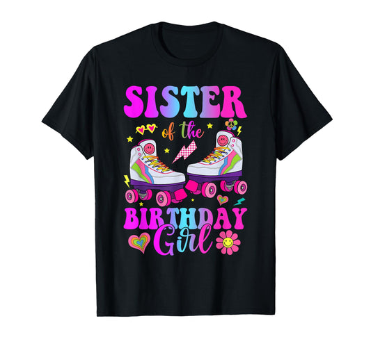 Let's Roll Sister of the Birthday girl Roller Skate Birthday T-Shirt