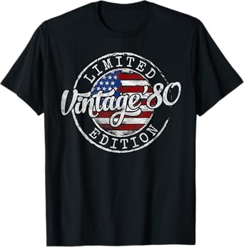 Vintage 1980 45th Birthday Gifts For Men Women 45 Year Old T-Shirt