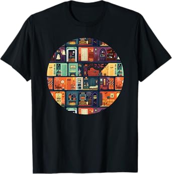 Colorful Halloween Spooky Haunted House, Doll House T-Shirt