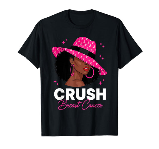 Breast Cancer Awareness African American Afro Women T-Shirt