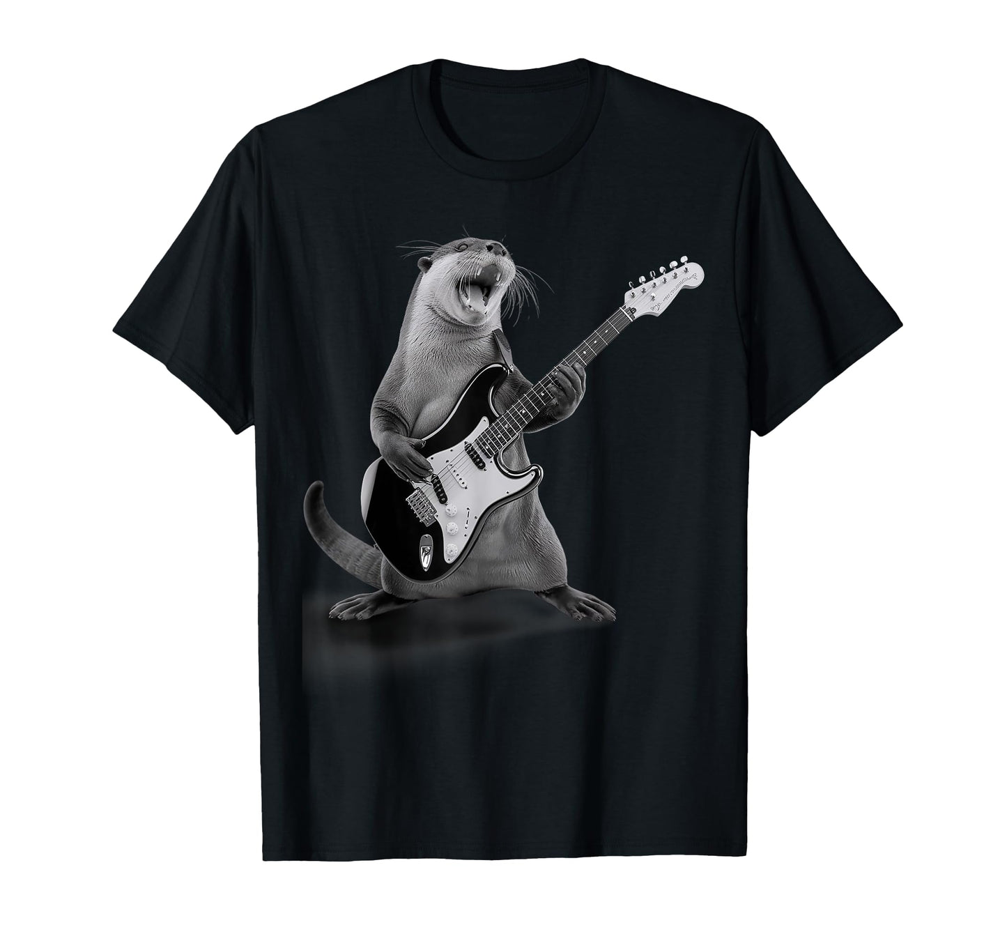 Otter Playing Guitar Rock Star Funny Gifts For Men Women Kid T-Shirt