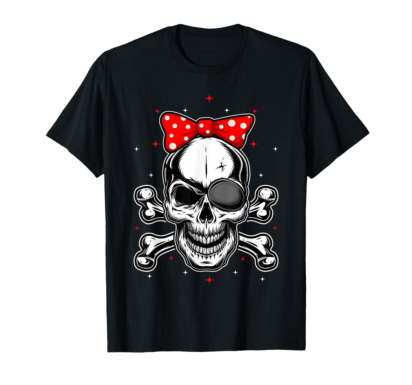 Women & Girls Cute Pirate Skull Crossbones T-Shirt
