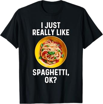 Spaghetti Art For Men Women Meatballs Pasta Lover Spaghetti T-Shirt