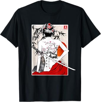 Japanese Samurai Culture Scenery Vintage Sakura Cherry Gift T-Shirt