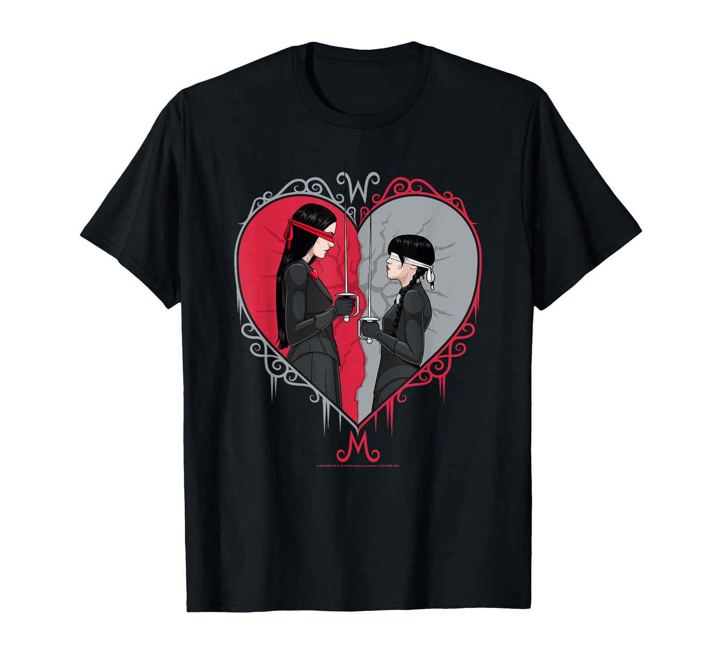 Wednesday Season 2 Morticia VS Wednesday Fencing Match T-Shirt