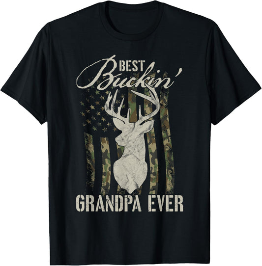Best Buckin' Grandpa Ever Hunter Camouflage Camo Fathers Day T-Shirt