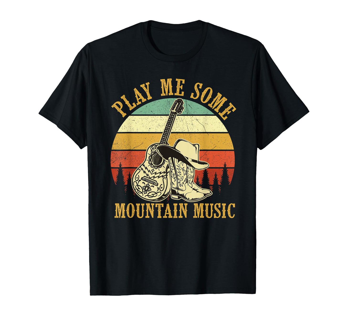 Play Me Some Mountain Music Guitar Western Country T-Shirt