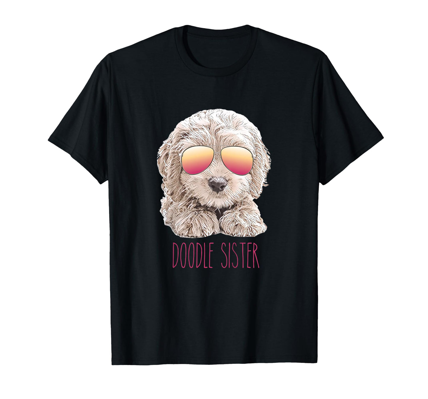 Kids Girls Doodle Sister, Valentine's Day Gift for Girl, Cute Dog T-Shirt