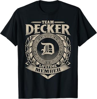 Team DECKER Lifetime Member Vintage DECKER Family T-Shirt