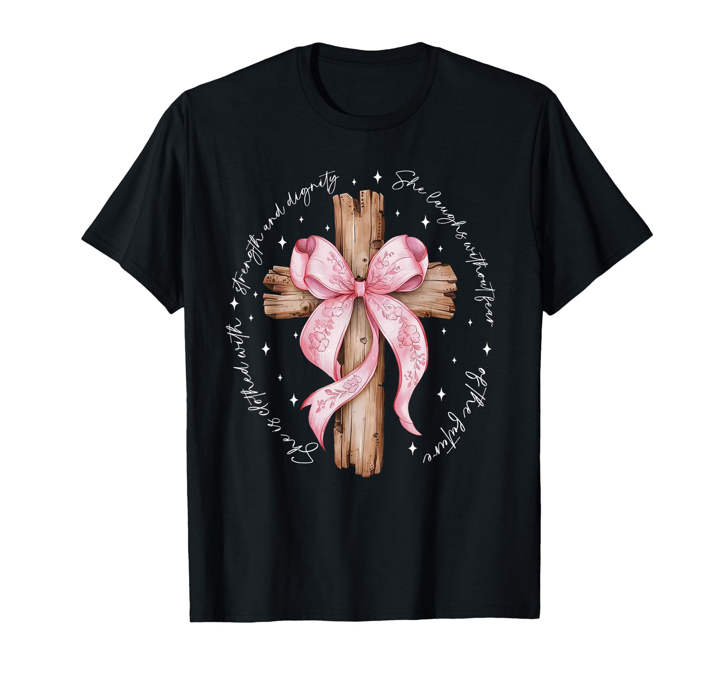 Coquette Bow Christian Jesus Autumn Fall Leaves Thanksgiving T-Shirt